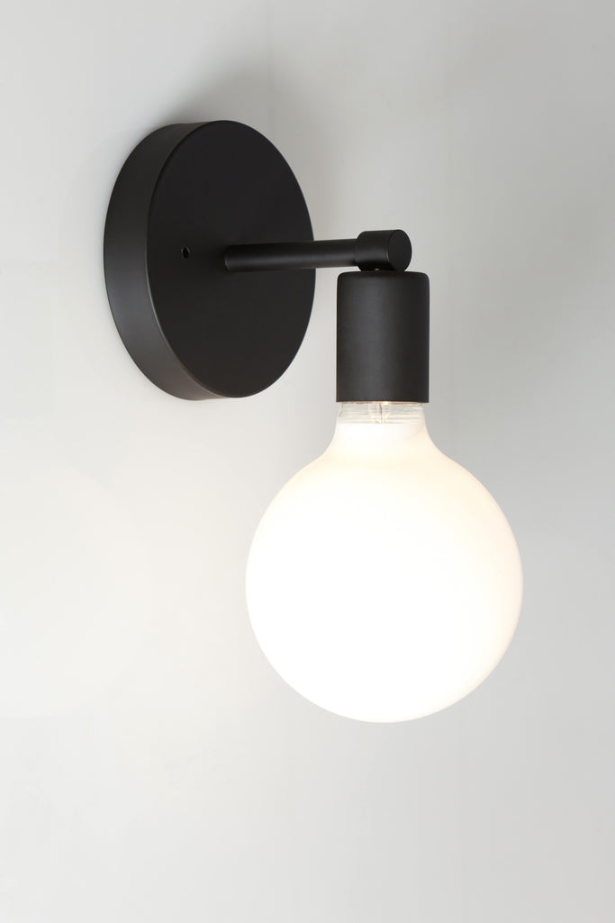 Mid Century Matte Flat Black Sconce - Wall Light